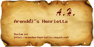 Arendás Henrietta névjegykártya