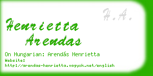 henrietta arendas business card